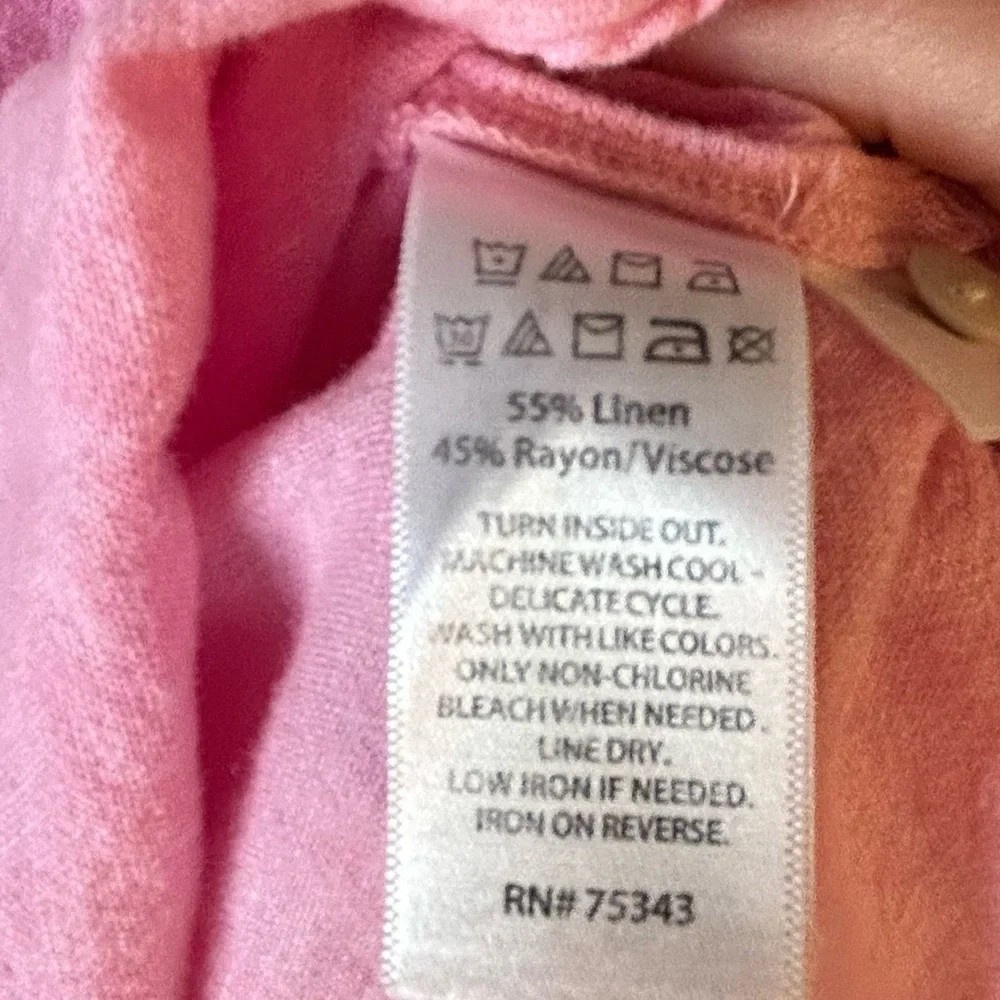 Joie Pink Button-Up linen Blend Blouse - Picture 3 of 4